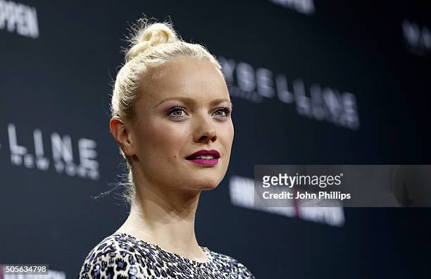 Franziska Knuppe attends the 'The Power Of Colors - MAYBELLINE New York Make-Up Runway' show during the Mercedes-Benz Fashion Week Berlin...