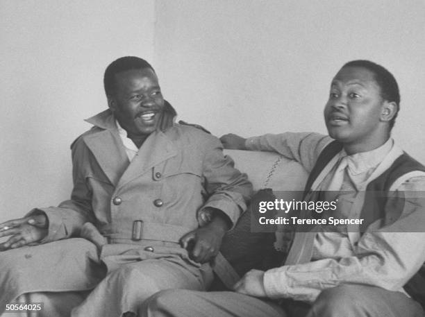 South African Lawyer and A.N.C. Leader, Joseph Matthews and Moses Mabhida .