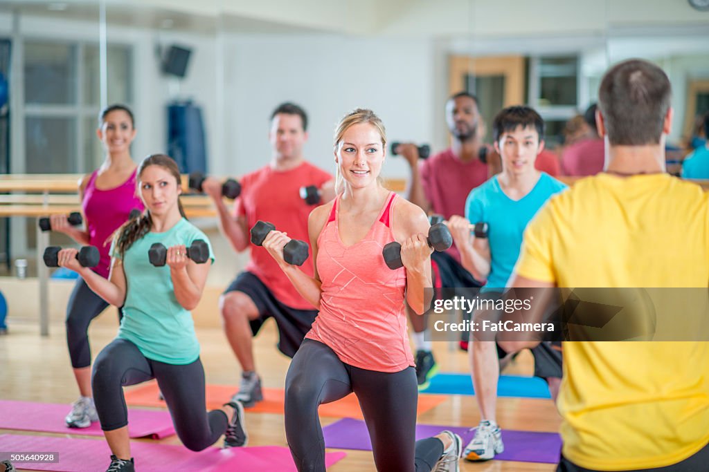 Exercise Form Class Taking An Exercise Class At The Gym High-Res Stock Photo - Getty Images