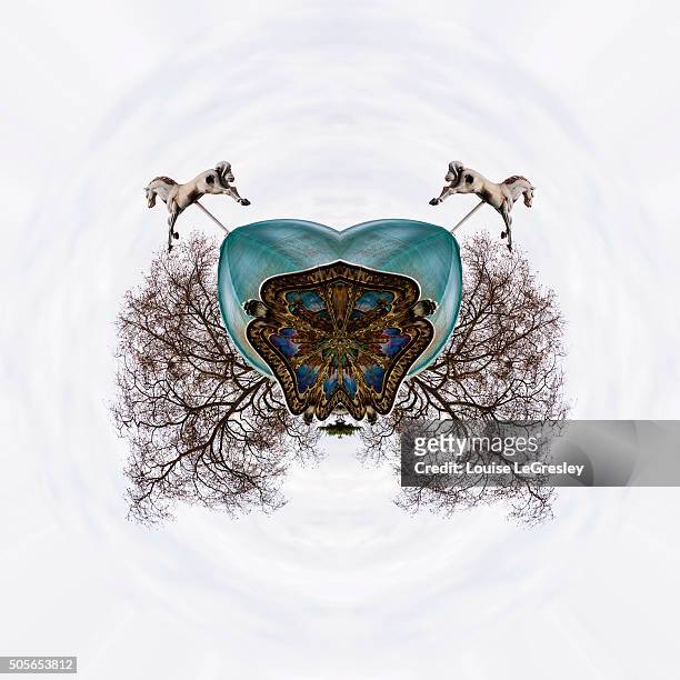 surreal carousel. - carousel ball stock pictures, royalty-free photos & images