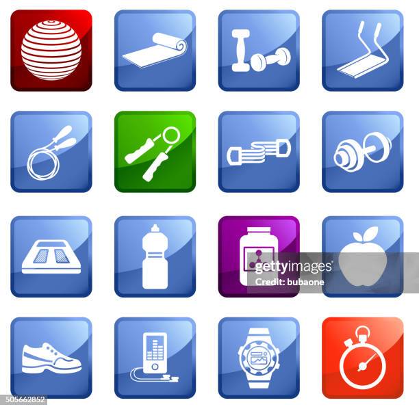 healthy lifestyle icon set on white background. - resistance band 幅插畫檔、美工圖案、卡通及圖標