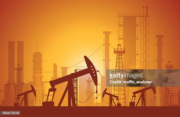ilustraciones, imágenes clip art, dibujos animados e iconos de stock de aceite derrick - petroleo