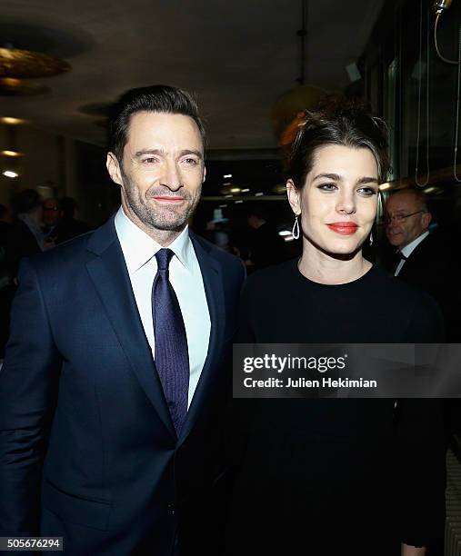 Hugh Jackman and Charlotte Casiraghi attend the Montblanc 4810 Collection Gala Dinner on January 18, 2016 in Geneva, Switzerland.