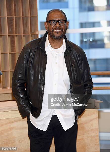 Forest Whitaker attends the "Hughie" Broadway Cast Photocall at The New 42nd Street Studios on January 19, 2016 in New York City.