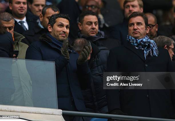 Khaldoon Al Mubarak the Chairman of Manchester City looks on prior to the Barclays Premier League match between Manchester City and Crystal Palace at...