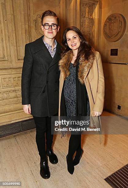 Tom Fletcher and Giovanna Fletcher arrive at a VIP performance of "Cirque Du Soleil: Amaluna" at Royal Albert Hall on January 19, 2016 in London,...