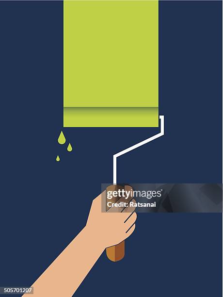 hand painting - fun at work stock illustrations