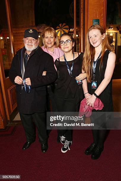 Sir David Jason, Gill Hinchcliffe, daughter Sophie Mae Jason and guest arrive at a VIP performance of "Cirque Du Soleil: Amaluna" at Royal Albert...