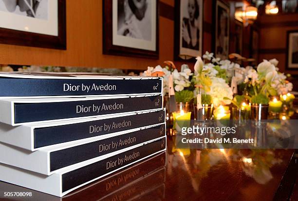 Atmosphere at a dinner in honour of Justine Picardie to celebrate the book 'Dior by Avedon' at the Beaumont Hotel on January 19, 2016 in London,...