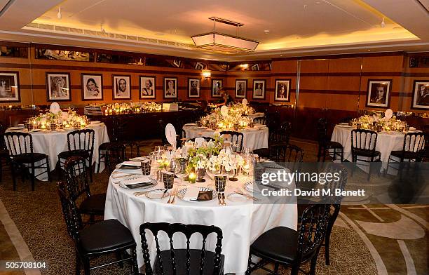 Atmosphere at a dinner in honour of Justine Picardie to celebrate the book 'Dior by Avedon' at the Beaumont Hotel on January 19, 2016 in London,...