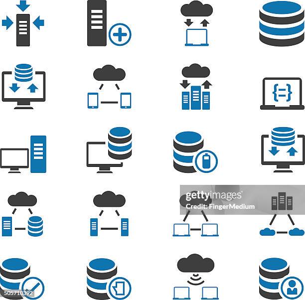 database icons - looking at large screen stock illustrations