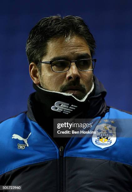 Huddersfield manager David Wagner looks on ahead of The Emirates FA Cup Second Round match between Reading and Huddersfield Town at Madejski Stadium...