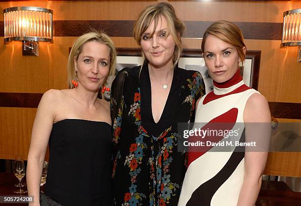 Gillian Anderson, Sophie Dahl and Ruth Wilson attend a dinner in honour of Justine Picardie to celebrate the book 'Dior by Avedon' at the Beaumont...