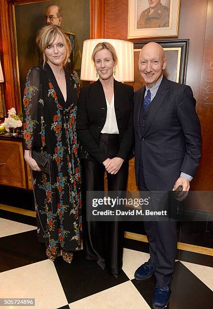 Sophie Dahl, Sydney Finch and Stephen Jones attend a dinner in honour of Justine Picardie to celebrate the book 'Dior by Avedon' at the Beaumont...