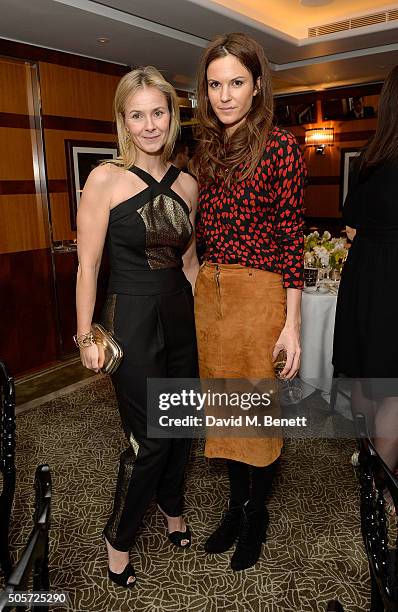 Julietta Dexter and Fran Hickman attend a dinner in honour of Justine Picardie to celebrate the book 'Dior by Avedon' at the Beaumont Hotel on...