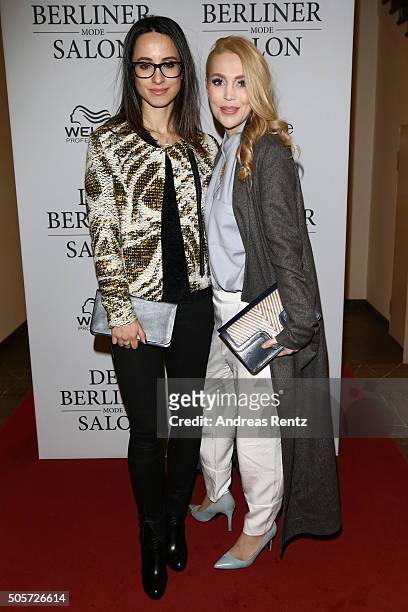Stephanie Stumph and Alexa Feeser attend the Isabell de Hillerin show as part of Der Berliner Mode Salon during the Mercedes-Benz Fashion Week Berlin...