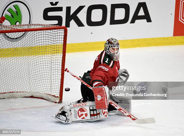 Lasse Johansson of Frolunda Gothenburg in action during the Champions Hockey League semi final between Frolunda Gothenburg and HC Davos at...