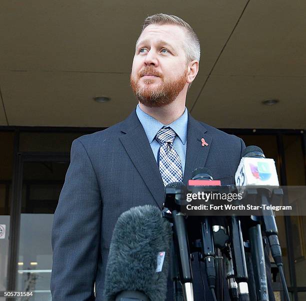 Jason Derscheid, executive director of the North Texas affiliate of Mothers Against Drunk Driving , talks to the media before presenting a petition...