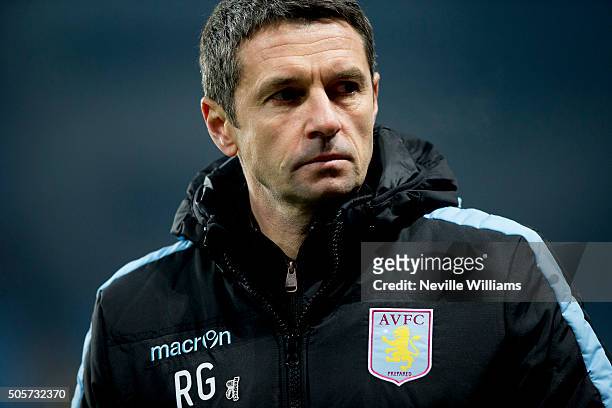 Remi Garde manager of Aston Villa during the FA Cup Third Round Relay match between Aston Villa and Wycombe Wanderers at Villa Park on January 19,...