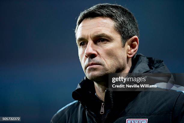 Remi Garde manager of Aston Villa during the FA Cup Third Round Relay match between Aston Villa and Wycombe Wanderers at Villa Park on January 19,...