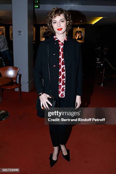 Actress Louise Bourgoin, pregnant and dressed in 'Miu Miu', attends the 'Les Chevaliers Blancs' movie Premiere at UGC Cine Cite des Halles on January...