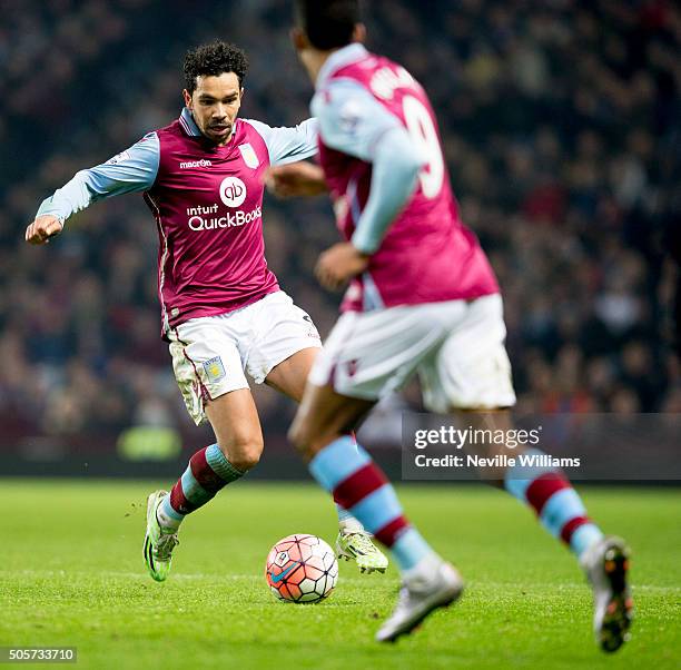 Kieran Richardson of Aston Villa during the FA Cup Third Round Relay match between Aston Villa and Wycombe Wanderers at Villa Park on January 19,...