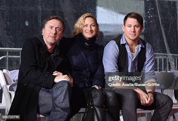 Actors Tim Roth, Zoe Bell and Channing Tatum attend the ceremony honoring Quentin Tarantino with Hand and Footprint Ceremony at TCL Chinese Theater...