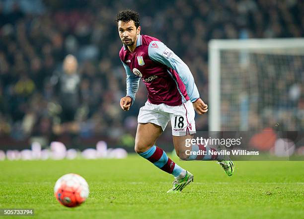 Kieran Richardson of Aston Villa during the FA Cup Third Round Relay match between Aston Villa and Wycombe Wanderers at Villa Park on January 19,...