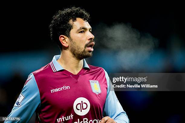 Kieran Richardson of Aston Villa during the FA Cup Third Round Relay match between Aston Villa and Wycombe Wanderers at Villa Park on January 19,...