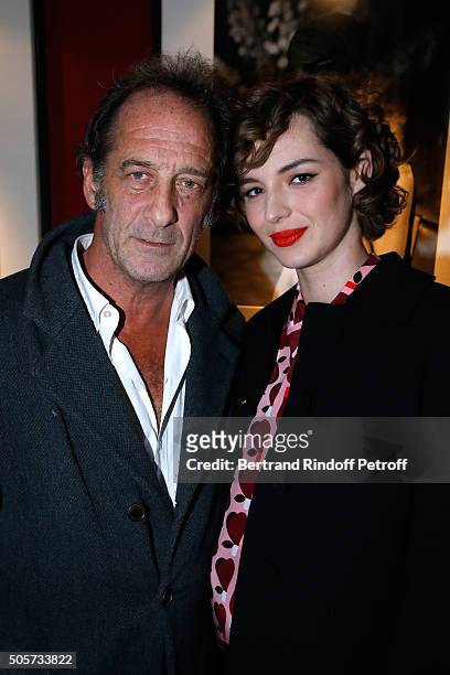 Actors of the movie Vincent lindon and Louise Bourgoin attend the 'Les Chevaliers Blancs' movie Premiere at UGC Cine Cite des Halles on January 19,...