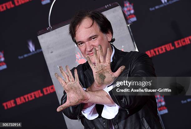 Writer/director Quentin Tarantino is honored with Hand and Footprint Ceremony at TCL Chinese Theater on January 5, 2016 in Hollywood, California.