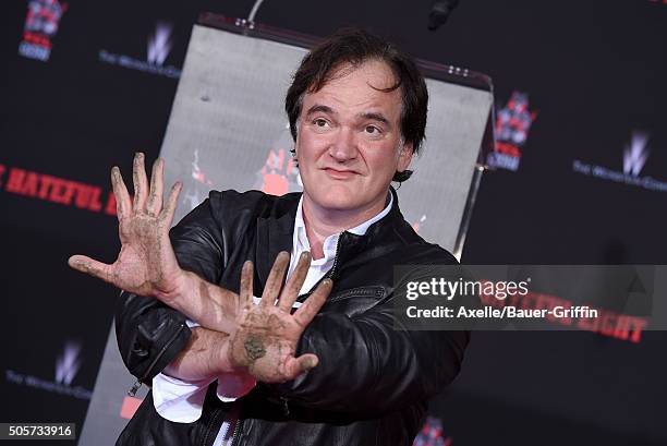 Writer/director Quentin Tarantino is honored with Hand and Footprint Ceremony at TCL Chinese Theater on January 5, 2016 in Hollywood, California.