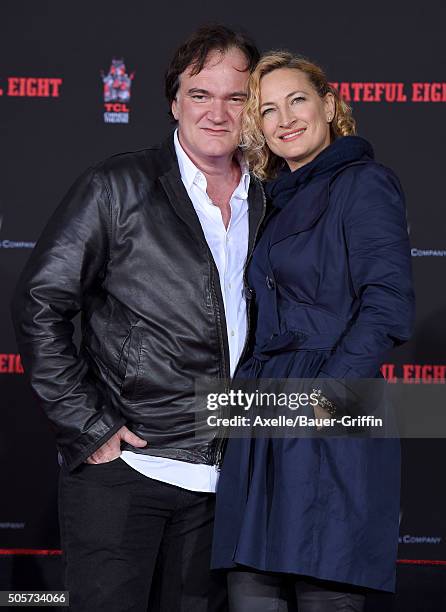 Writer/director Quentin Tarantino and actress Zoe Bell attend the ceremony honoring Quentin Tarantino with Hand and Footprint Ceremony at TCL Chinese...