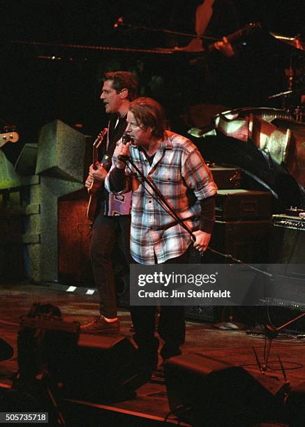 Glenn Frey, and Don Henley of the Eagles perform at the Target Center in Minneapolis, Minnesota on February 21, 1995.