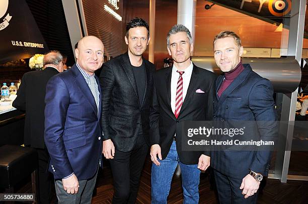 Georges Kern, Till Bronner, Curtis Stigers and Ronan Keating visit the IWC booth during the launch of the Pilot's Watches Novelties from the Swiss...