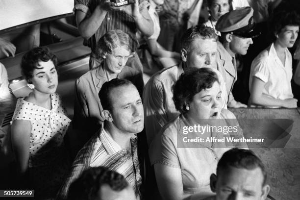Alfred Wertheimer/MUUS Collection via Getty Images) At Elvis Presley's Russwood Park concert, his parents , Vernon Elvis Presley and Gladys Love...