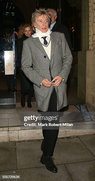 Rod Stewart attending Cirque Du Soleil Amaluna at the Royal Albert Hall on January 19, 2016 in London, England.