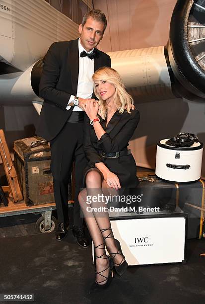 Paolo Calabresi Marconi and Alessia Marcuzzi attend the IWC "Come Fly with us" Gala Dinner during the launch of the Pilot's Watches Novelties from...