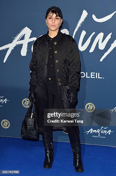 Noomi Rapace attends the Red Carpet arrivals for Cirque Du Soleil Amaluna at Royal Albert Hall on January 19, 2016 in London, England.