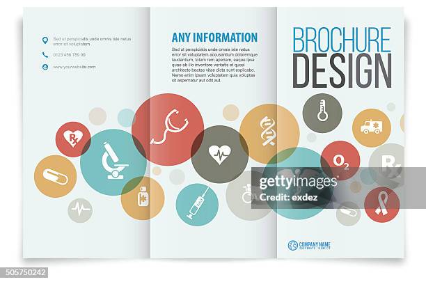 tri fold brochure design on medical - portfolio stock illustrations