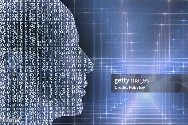 human digital - rendering of binary code pattern stock illustrations