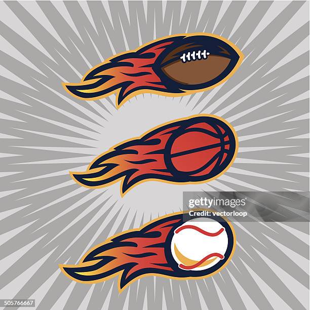 flaming sport bälle - baseball vector stock-grafiken, -clipart, -cartoons und -symbole