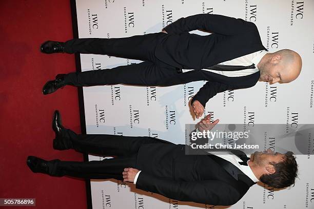 Marc Forster and Scott Eastwood attend the IWC "Come Fly with us" Gala Dinner during the launch of the Pilot's Watches Novelties from the Swiss...