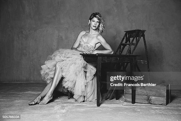 Actress Alexia Barlier is photographed for Self Assignment on October 21, 2015 in Paris, France.