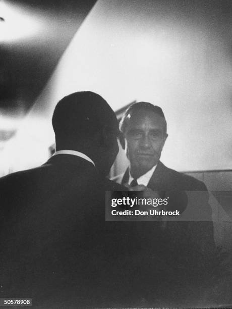 Averell Harriman standing in the hospital Rev. Martin Luther King is a patient.