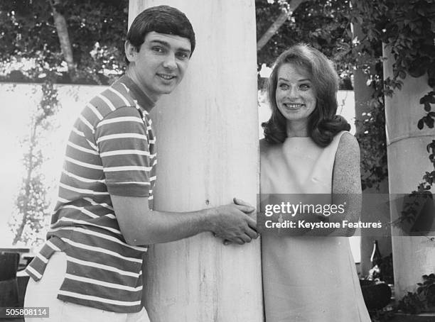 Portrait of singer Gene Pitney and his pregnant wife Lynne Gayton during a holiday in Italy, circa 1968.