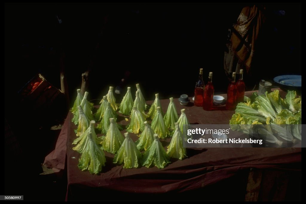 Food, including heads of romaine - type