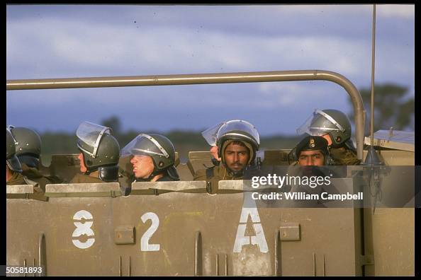 Sadf Riot Control SADF troops riding in armored vehicle, policing during riots at... News ...