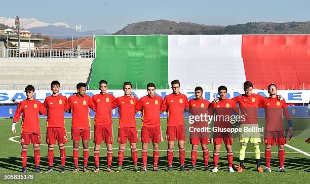 Team of Spain before the international friendly match between Italy U17 and Spain U17 on January 20, 2016 in Ferentino, Italy.