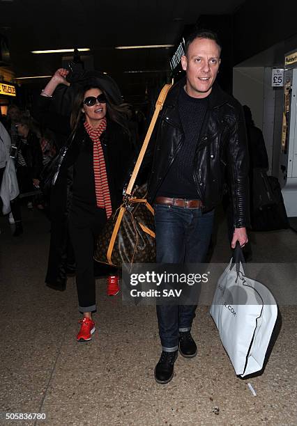 Alison King and Antony Cotton arrive at Euston Station on January 20, 2016 in London, England.